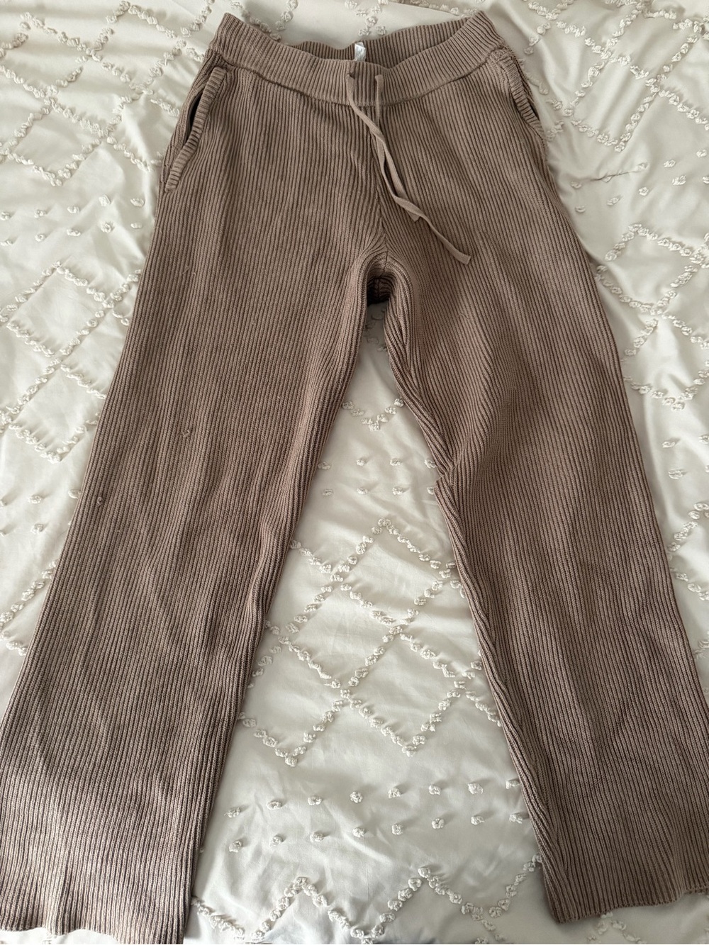 ALO Ribbed Knit Pants - Brown